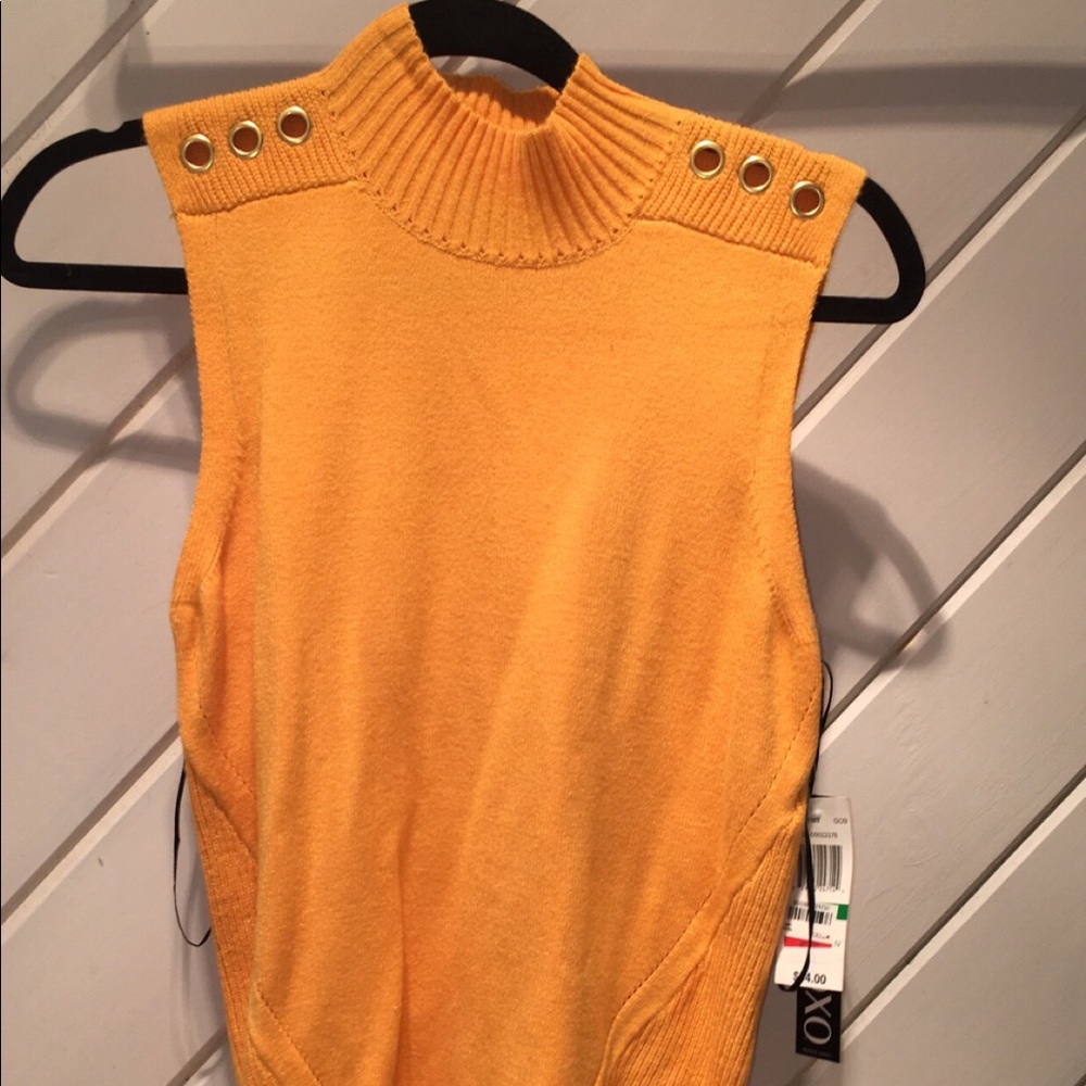 XOXO yellow sleeveless pullover sweater
